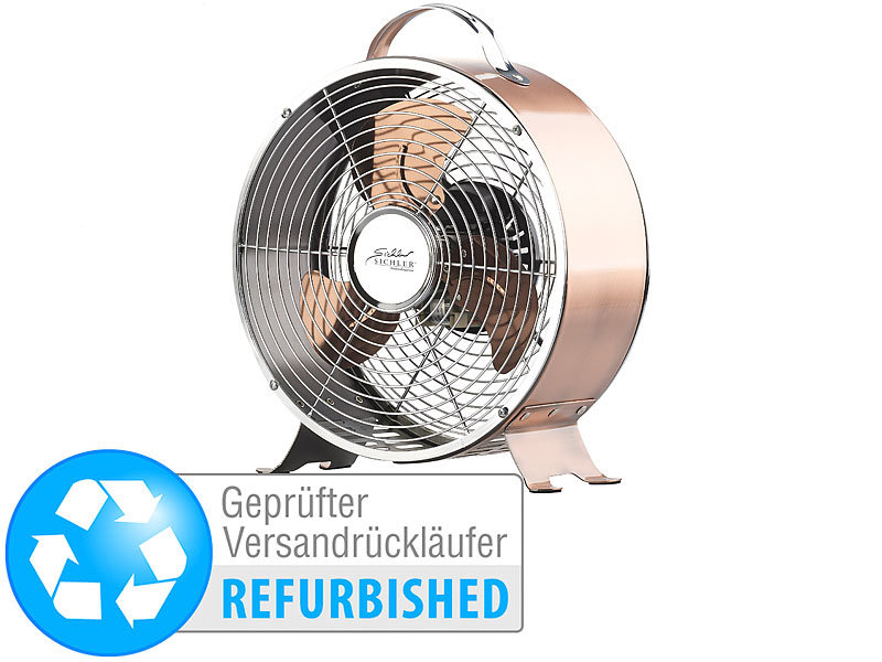 ; Retro-Tischventilatoren im Turbinen-Design, Walzen-Ventilatoren 