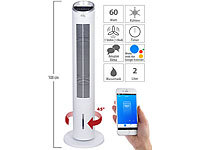 Sichler Haushaltsgeräte 3in1-WLAN-Luftkühler mit App, für Siri, Alexa & Google Assistant, 60 W; Luftkühler, -befeuchter und -reiniger mit Ionisator Luftkühler, -befeuchter und -reiniger mit Ionisator Luftkühler, -befeuchter und -reiniger mit Ionisator Luftkühler, -befeuchter und -reiniger mit Ionisator 