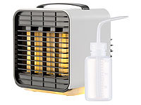 Sichler Haushaltsgeräte Mobiler Mini-Akku-Luftkühler, 3-stufig, Nachtlicht-Funktion, 5 h Lz.; Luftkühler, -befeuchter und -reiniger mit Ionisator 